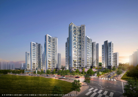 김포 북변 우미린 파크리브 투시도. <우미건설 제공>